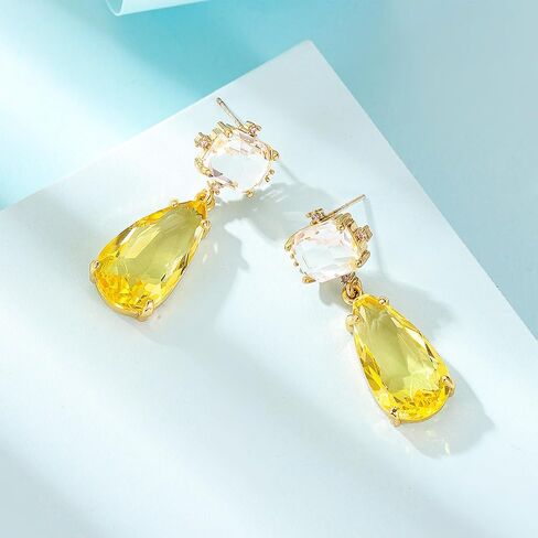 Crystal Earrings CXUEMH Teardrop Earrings for Women Blue and Green Dangle Earrings Elegant Earrings for Prom Emerald Green Earrings Formal Jewelry Crystal Drop Earrings in Saudi Arabia