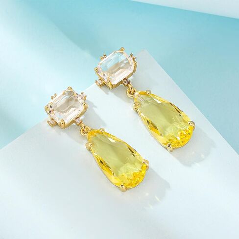 Crystal Earrings CXUEMH Teardrop Earrings for Women Blue and Green Dangle Earrings Elegant Earrings for Prom Emerald Green Earrings Formal Jewelry Crystal Drop Earrings in Saudi Arabia