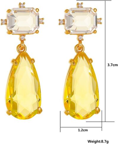 Crystal Earrings CXUEMH Teardrop Earrings for Women Blue and Green Dangle Earrings Elegant Earrings for Prom Emerald Green Earrings Formal Jewelry Crystal Drop Earrings in Saudi Arabia