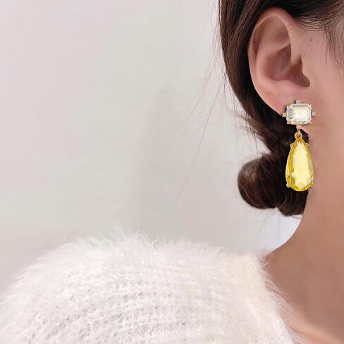 Crystal Earrings CXUEMH Teardrop Earrings for Women Blue and Green Dangle Earrings Elegant Earrings for Prom Emerald Green Earrings Formal Jewelry Crystal Drop Earrings in Saudi Arabia