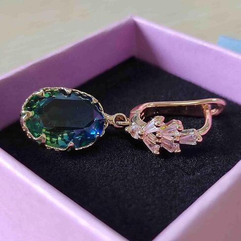 Crystal Earrings CXUEMH Teardrop Earrings for Women Blue and Green Dangle Earrings Elegant Earrings for Prom Emerald Green Earrings Formal Jewelry Crystal Drop Earrings in Saudi Arabia