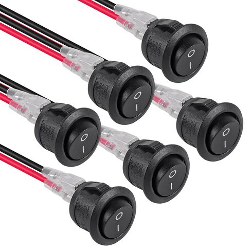6PCS 12 Volt DC Mini Circle Toggle Switch ON Off Round Rocker Switches SPST 20mm Mini for Car Automotive RV 2 Pin Switch 120V Wired KCD1 in Kuwait
