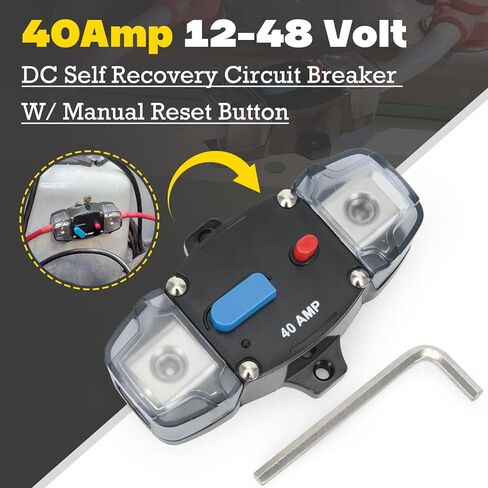 250A 12-48 Volt DC قاطع دائرة الاسترداد الذاتي مع زر إعادة ضبط يدوي للحافلات RVS شاحنات الشاحنات كراكات الجرارات مكبرات الصوت (250AMP) in Kuwait