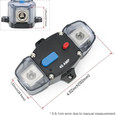 250A 12-48 Volt DC قاطع دائرة الاسترداد الذاتي مع زر إعادة ضبط يدوي للحافلات RVS شاحنات الشاحنات كراكات الجرارات مكبرات الصوت (250AMP) in Kuwait