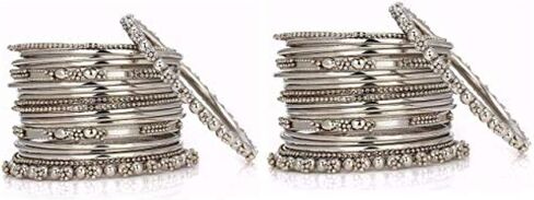 Efulgenz Oxidized Indian Bangles for Women Indian Oxidized Jewelry Boho Vintage Antique Tribal Indian Oxidized Bracelet Bangles Set Jewelry (40 Pcs) in Saudi Arabia