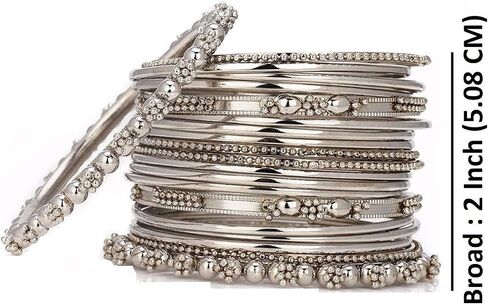 Efulgenz Oxidized Indian Bangles for Women Indian Oxidized Jewelry Boho Vintage Antique Tribal Indian Oxidized Bracelet Bangles Set Jewelry (40 Pcs) in Saudi Arabia