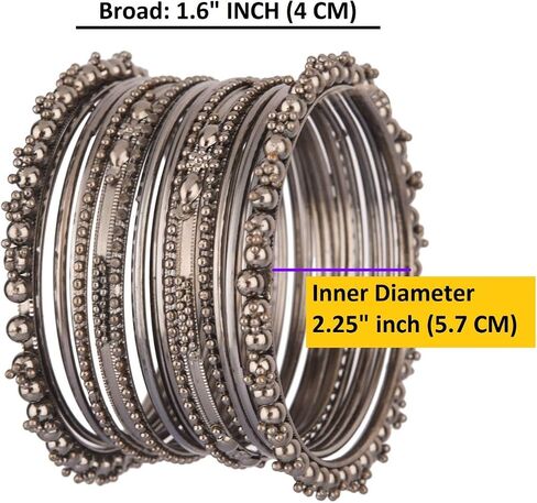 Efulgenz Oxidized Indian Bangles for Women Indian Oxidized Jewelry Boho Vintage Antique Tribal Indian Oxidized Bracelet Bangles Set Jewelry (40 Pcs) in Saudi Arabia