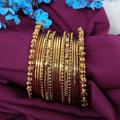 الأساور الهندية المتأكدة من Efulgenz للنساء المجوهرات المؤكسدة الهندية Boho عتيقة أساور سوار هندي مؤكسد الهندي المجوهرات (40 قطعة) in Saudi Arabia