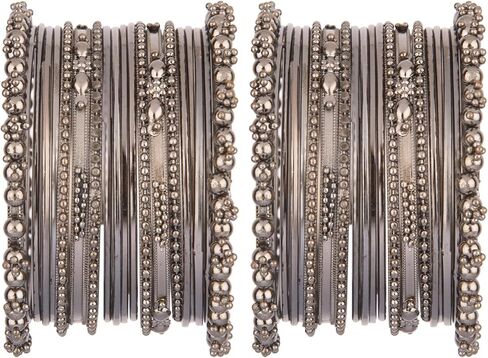 Efulgenz Oxidized Indian Bangles for Women Indian Oxidized Jewelry Boho Vintage Antique Tribal Indian Oxidized Bracelet Bangles Set Jewelry (40 Pcs) in Saudi Arabia