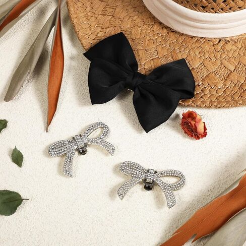 Giantree 4pcs Shoe Clips, Bow Shoe Clips, Detachable Bowknot Shoe Clips for Women, Bow Shoe Buckles Rhinestone Shoe Clips Bow Knot Shoe Charms for Heels for Wedding Bridal Party Daily Wearing in Saudi Arabia