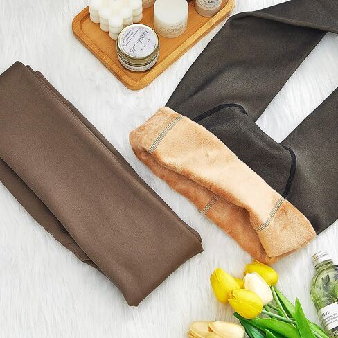 Geyoga 2 Pairs Fleece Lined Tights Women Leggings Fake Translucent Leggings Translucent Winter Sheer Tights Warm Pantyhose in Saudi Arabia