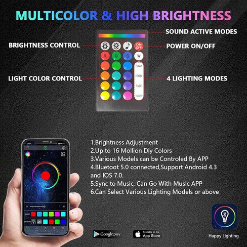 مصابيح موسيقى الروك GSRecy للشاحنات ، 4 قرون RGB LED مصابيح الصخور مع التطبيق/التحكم عن بعد/وضع الموسيقى ، وعربة عالية الطاقة متعددة الألوان underbody صخور النيون النيون لقطات خارج الطريق RZR ATV UTV GOLF CART in Kuwait