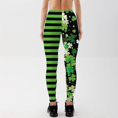 Women's St Patrick's Day Leggings Irish Green Shamrock Printed High Waisted Tights Trendy Workout Yoga Pants in Saudi Arabia
