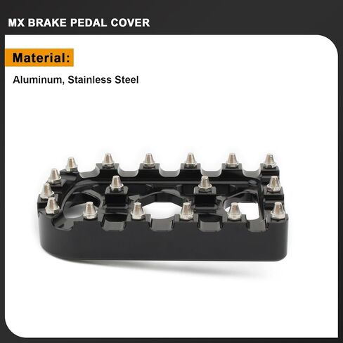 MX Brake Pedal Pad Cover for Harley 86-2017 Softail Deluxe Fat Boy Heritage Springer Touring 1980-2024 Road King Electra Street Glide 2012-2016 Dyna Trike (Silver Black) in Saudi Arabia