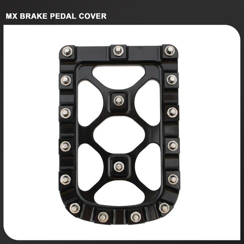 MX Brake Pedal Pad Cover for Harley 86-2017 Softail Deluxe Fat Boy Heritage Springer Touring 1980-2024 Road King Electra Street Glide 2012-2016 Dyna Trike (Silver Black) in Saudi Arabia