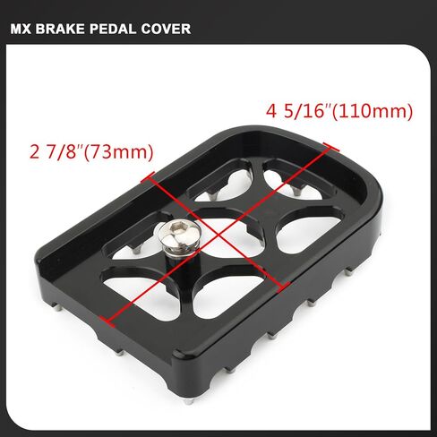 MX Brake Pedal Pad Cover for Harley 86-2017 Softail Deluxe Fat Boy Heritage Springer Touring 1980-2024 Road King Electra Street Glide 2012-2016 Dyna Trike (Silver Black) in Saudi Arabia
