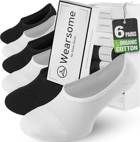 No Show Socks Men & Women - Non Slip Short Socks Low Cut Ankle No See Invisible in Loafer Sneaker Boat, 6 Pack in Saudi Arabia