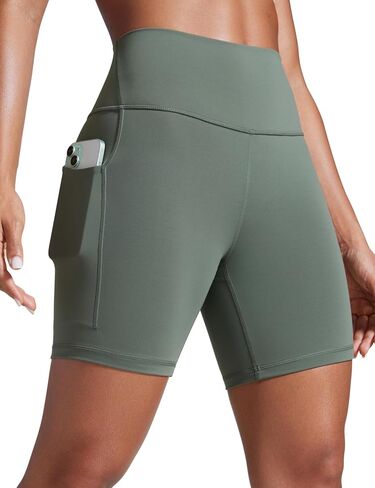 CRZ Yoga Women Butterbreeze Ristic Riker Shorts مع جيوب 6 '' - High Wehist Workout Gym Running Bobleyball Yoga in Kuwait