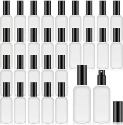 Roshtia 30 Pcs 3.4 oz Gold Glass Spray Bottle Clear Empty Bottles Small Refillable Reusable Perfume Containers with Fine Mist Sprayer Pump for Face Body Travel in Saudi Arabia