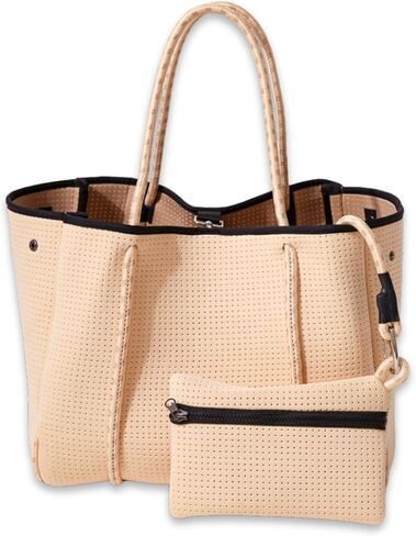 حقيبة حمل كبيرة للنساء - حقيبة يد مصممة كل يوم لأعمال السفر والشاطئ مع جيوب وحقيبة سستة in Kuwait