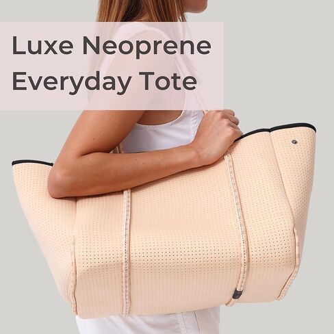 حقيبة حمل كبيرة للنساء - حقيبة يد مصممة كل يوم لأعمال السفر والشاطئ مع جيوب وحقيبة سستة in Kuwait