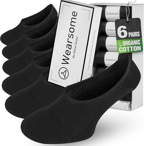 No Show Socks Men & Women - Non Slip Short Socks Low Cut Ankle No See Invisible in Loafer Sneaker Boat, 6 Pack in Saudi Arabia