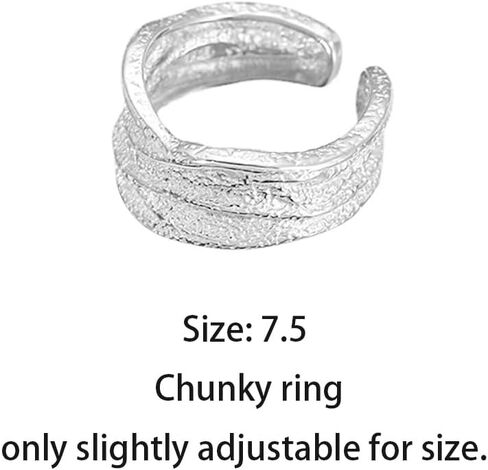 Channel V 925 Sterling Silver Open Twist Ring Gold Butterfly Rhinestone Widened Dual Stacking Ring 18K Gold Plated Stackable Wedding Bands Rings for Women Men Thick Dome Chunky Rings in Kuwait