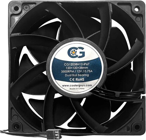 Coolerguys 12vDC Waterproof IP67 Fan (High Speed, 120x38mm) in Kuwait