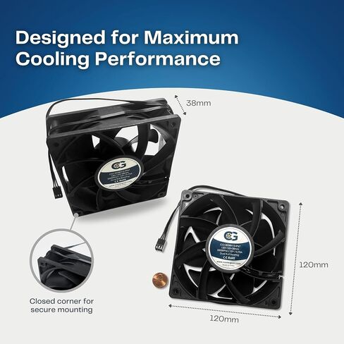 Coolerguys 12vDC Waterproof IP67 Fan (High Speed, 120x38mm) in Kuwait