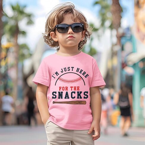 Baseball Shirt for Toddler Boys Girls I'm Just Here for The Snacks Funny Tshirt Kids Short Sleeve Summer Tee Tops in Kuwait