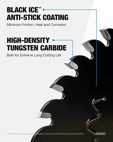CRALY 3-3/8 Inch 36 Teeth Fine Finish Wood Cutting Circular Saw Blade, 15mm Arbor, Carbide Tipped, Thin Kerf, Black Ice™, for Plywood, MDF, OSB, Laminated, 3-Pack(C0336FF-3) in Saudi Arabia