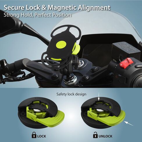 BONE Moto Tie Connect Kit 3 - Fork Stem, Magnetic Motorcycle Phone Mount, Detachable & 360° Rotatable, Heavy Duty & Shock-Absorbing Scooter iPhone Holder for 4.7"–7.2" Smartphones (Fork Stem) in Saudi Arabia