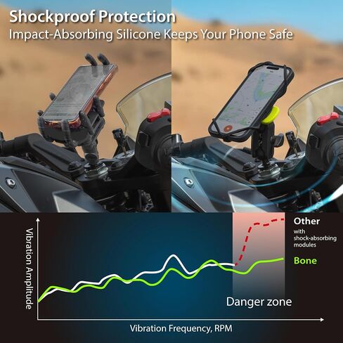 BONE Moto Tie Connect Kit 3 - Fork Stem, Magnetic Motorcycle Phone Mount, Detachable & 360° Rotatable, Heavy Duty & Shock-Absorbing Scooter iPhone Holder for 4.7"–7.2" Smartphones (Fork Stem) in Saudi Arabia