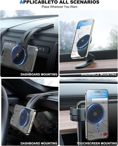 2024 Newest ZKJAYOE MagSafe Car Mount Bendable, Detachable Aluminum Arm Magnetic Phone Holder [20 Strong Magnets], Phone Holder for Car Dash, Fits iPhone 15 14 13 Pro Max Mini Mag Safe Accessories in Saudi Arabia