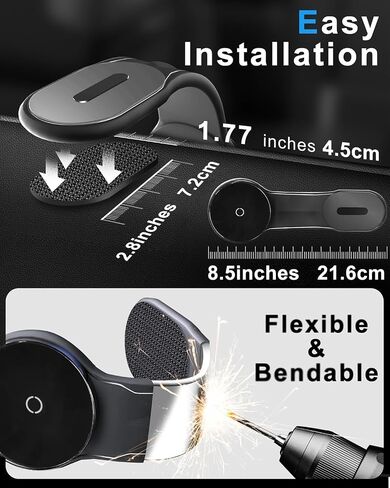 2024 Newest ZKJAYOE MagSafe Car Mount Bendable, Detachable Aluminum Arm Magnetic Phone Holder [20 Strong Magnets], Phone Holder for Car Dash, Fits iPhone 15 14 13 Pro Max Mini Mag Safe Accessories in Saudi Arabia