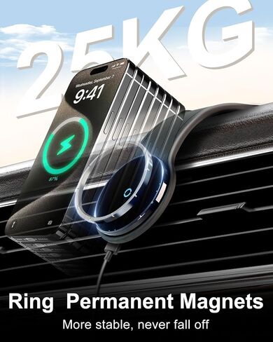 2024 Newest ZKJAYOE MagSafe Car Mount Bendable, Detachable Aluminum Arm Magnetic Phone Holder [20 Strong Magnets], Phone Holder for Car Dash, Fits iPhone 15 14 13 Pro Max Mini Mag Safe Accessories in Saudi Arabia