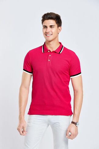 Mens Polo Shirt Short Sleeve Sports Tactical T-Shirt Athletic Golf Polos Daily Casual Stylish Collared Shirts for Men in Kuwait