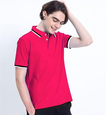 Mens Polo Shirt Short Sleeve Sports Tactical T-Shirt Athletic Golf Polos Daily Casual Stylish Collared Shirts for Men in Kuwait