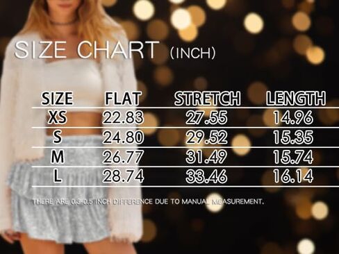 تنورة مصغرة للترترات مع سراويل قصيرة الكشكش عالية الخصر تتنورة بريق براقة متدفق in Kuwait