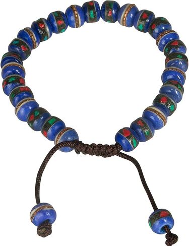 Tribe Azure Fair Trade Tibetan Embedded Yak Bone Medicine Wrist Mala Bracelet Meditation Healing Prayer Beads in Saudi Arabia