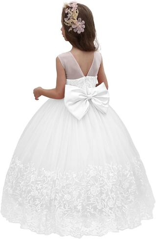 ABAO SISTER Flower Girl Dress Lace Embroidery Princess Pageant Ball Gown Kids First Communion Dresses in Kuwait