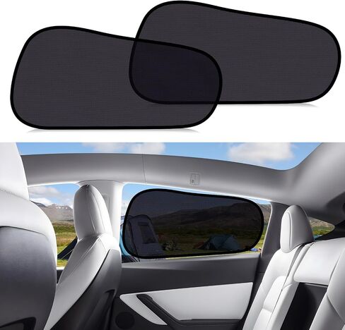 ZATOOTO 4Pack Tesla Model Y Juniper Car Window Shade for Side Window Sun Shade 丨Static Cling Car Sun Shade Baby | جبهة واضحة للقيادة الآمنة | خلفي أرجواني مزرق للوهج | رؤية واضحة | 2020-2026 in Kuwait