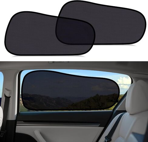 ZATOOTO 4Pack Tesla Model Y Juniper Car Window Shade for Side Window Sun Shade 丨Static Cling Car Sun Shade Baby | جبهة واضحة للقيادة الآمنة | خلفي أرجواني مزرق للوهج | رؤية واضحة | 2020-2026 in Kuwait