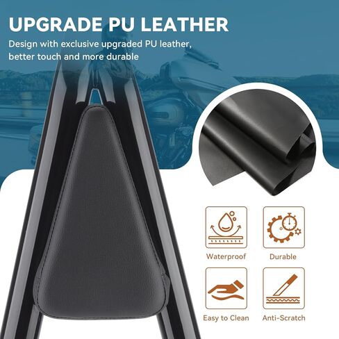 Sissy Bar, Detachable Passenger Backrest, 30" Tall Rear Back Pad, Quick Release Fit for Harley Davidson Touring Road King Road Glide Street Glide Electra Glide Ultra Limited CVO 2009-2025 (Black) in Saudi Arabia