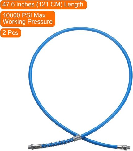 HARFINGTON 2Pcs Grease Gun Hose 12" 10000 PSI Spring Flex High Pressure Quick Release Grease Replacement with Coupler 1/8" NPT Threads for Grease Gun, Black in Saudi Arabia