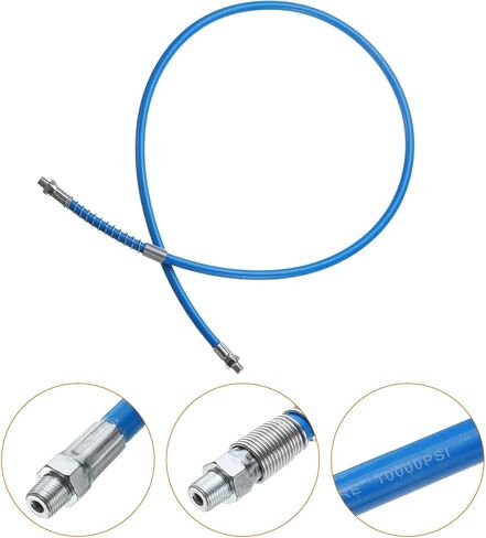 HARFINGTON 2Pcs Grease Gun Hose 12" 10000 PSI Spring Flex High Pressure Quick Release Grease Replacement with Coupler 1/8" NPT Threads for Grease Gun, Black in Saudi Arabia