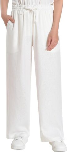 Latuza Women's Petite Linen Rayon Pants Wide Leg Casual Pants in Saudi Arabia
