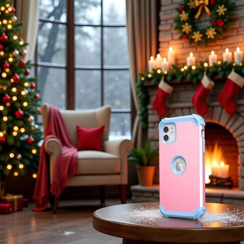 IDweel for iPhone 11 Case with Screen Protector(Tempered Glass), Hybrid 3 in 1 Shockproof Slim Fit Heavy Duty Protection Hard PC Cover Soft Silicone Bumper Full Body Case,Rose Gold in Saudi Arabia