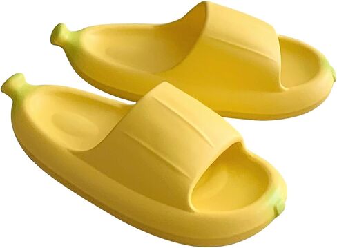 Banana Slippers, Funny Slides Sandals, Cloud Slides for Women Men, Summer Cute Cartoon Fruit Pillow Shower Pool Slippers for Indoor in Saudi Arabia