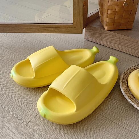 Banana Slippers, Funny Slides Sandals, Cloud Slides for Women Men, Summer Cute Cartoon Fruit Pillow Shower Pool Slippers for Indoor in Saudi Arabia